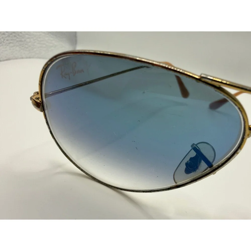 Ray-Ban RB3025 Aviator Large Metal Gold Blue Gradient Sunglasses 55mm 001/3F